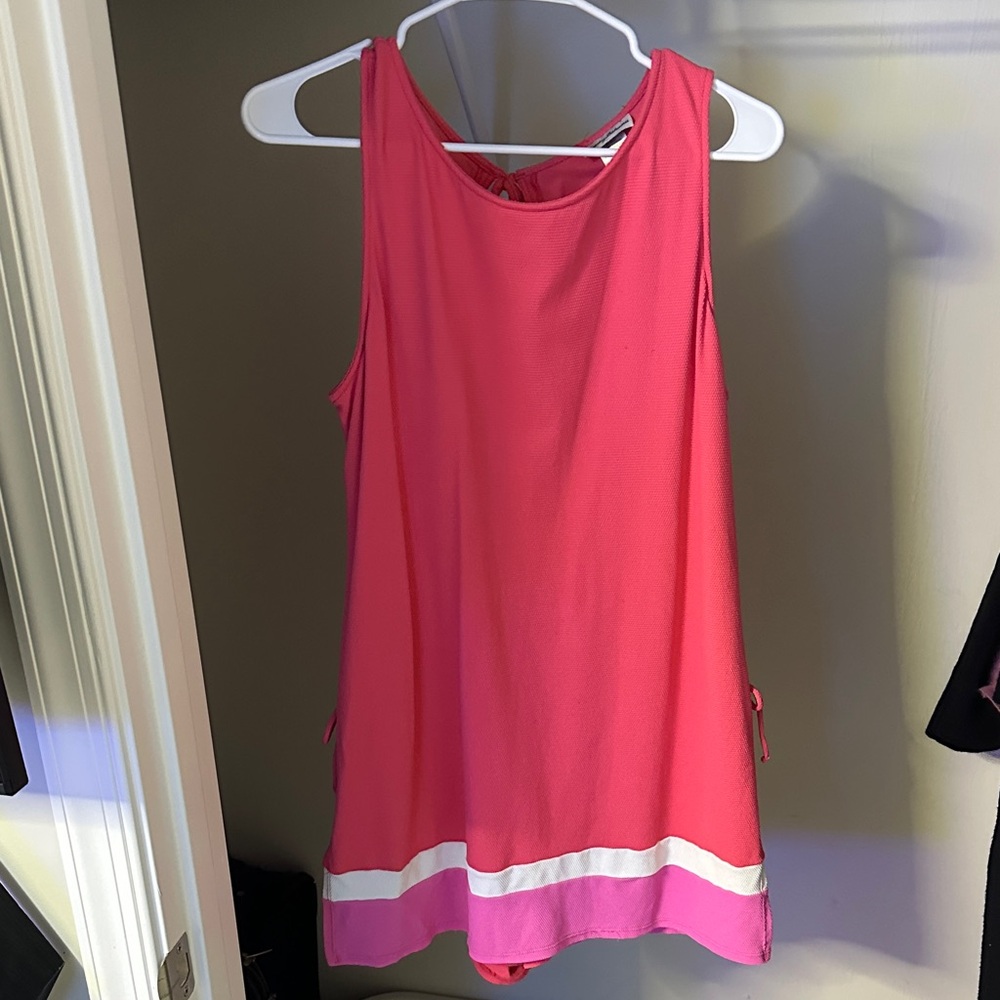 Tommy Bahama Pink and White Athletic Beach Dress/Beach Romper